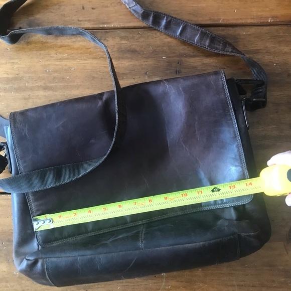 Leabags Leather Messenger Bag Shoulder Strap Brown Laptop Briefcase - Picture 4 of 7